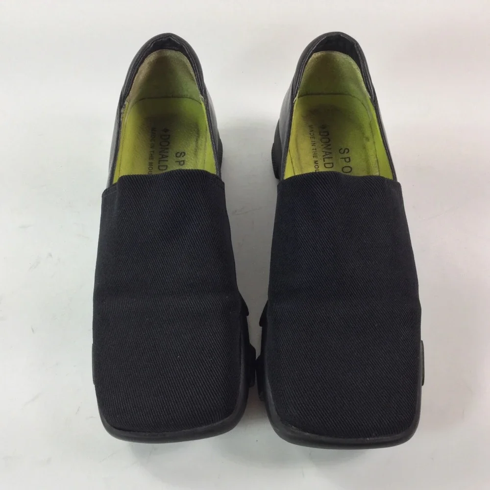 Donald‎ J Pliner Size US 5.5 Loafers Fabric Leather Black Slip On Shoes Womens